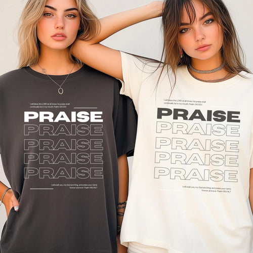 Christian Praise Tee Shirt - Inspirational Neutral Graphic Faith-Based Shirt for Men & Women, Bible Verse Christian Gift, Church Youth Group