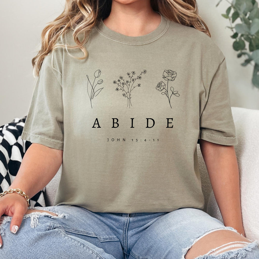 Abide Floral Christian Shirt - Faith-inspired Women's Top