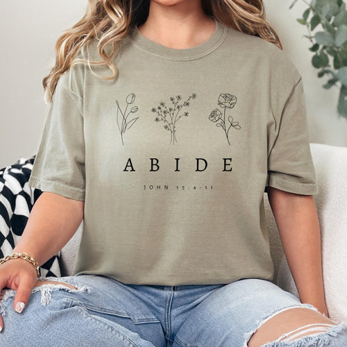 Abide Floral Christian Shirt - Faith-inspired Women's Top