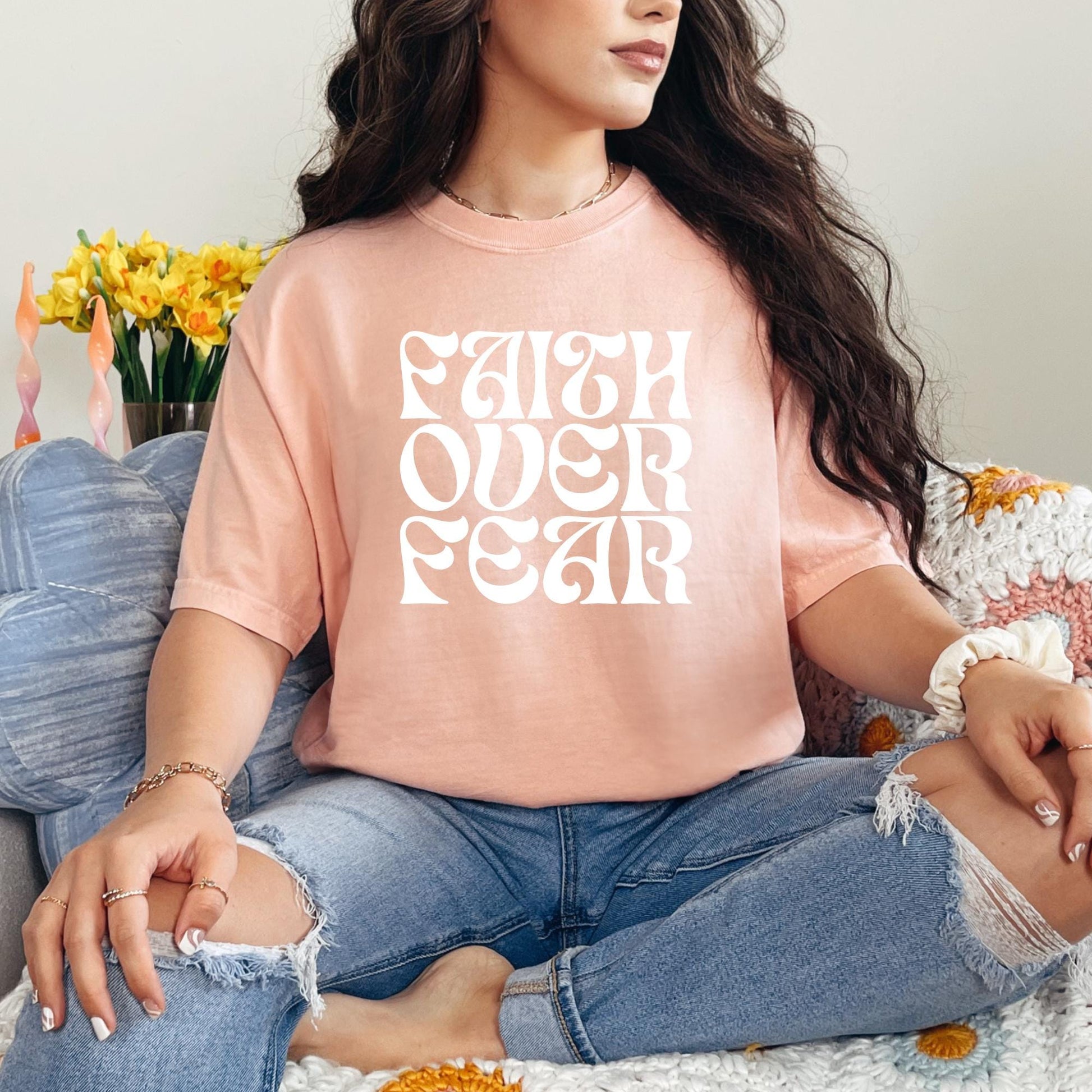 Faith Over Fear Shirt - Bold Christian Apparel for Believers, Inspirational Religious Tee, Spiritual Gift for Men & Women