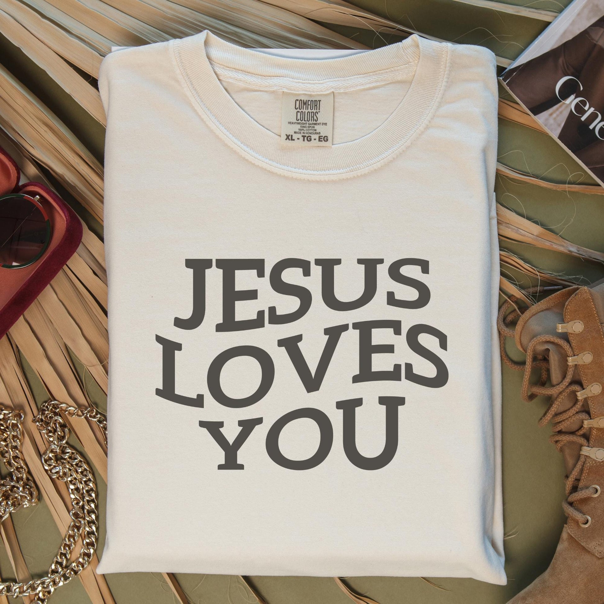 Christian Tee Jesus Loves You Shirt - Inspirational Religious Gift Idea for Women & Men Faith Apparel