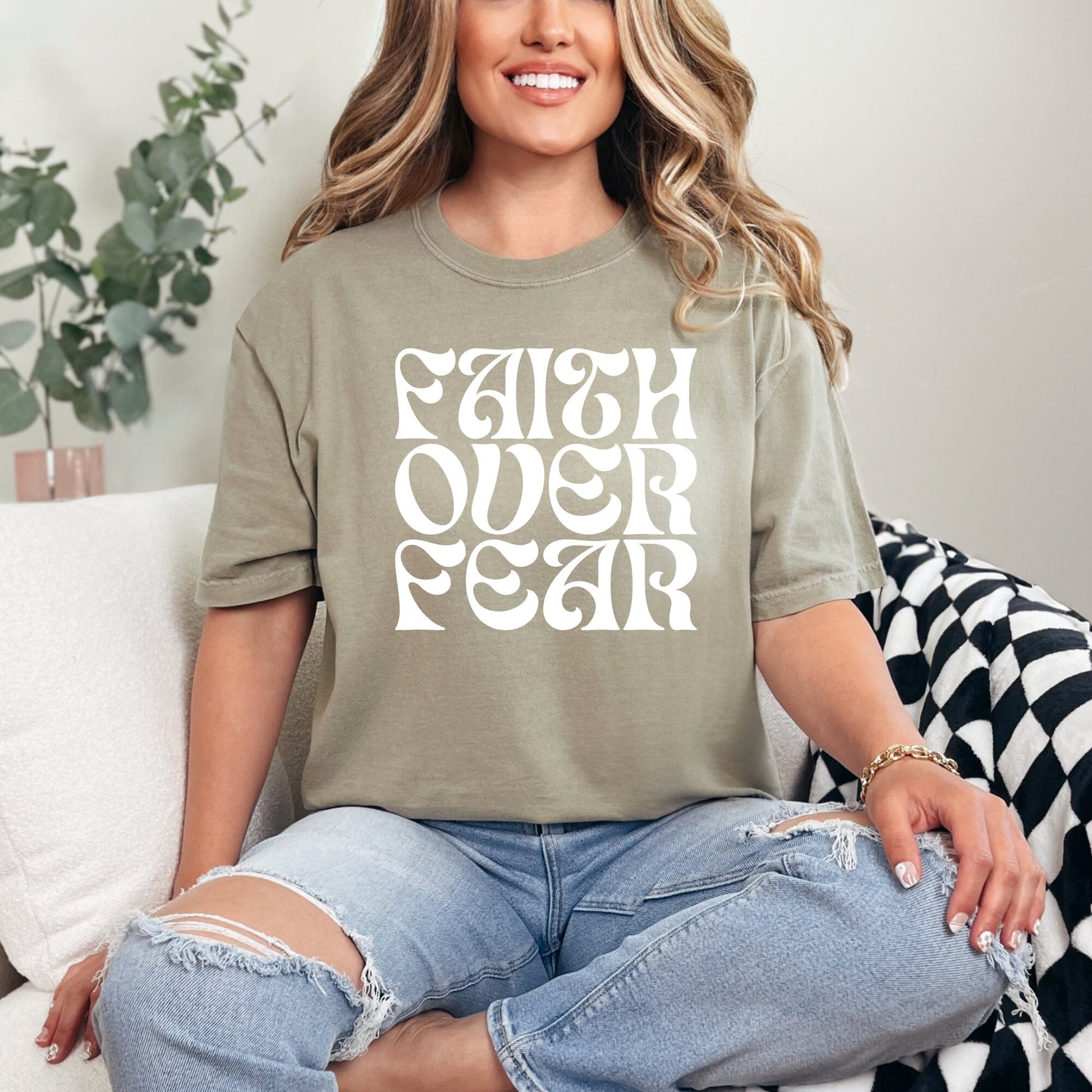 Faith Over Fear Shirt - Bold Christian Apparel for Believers, Inspirational Religious Tee, Spiritual Gift for Men & Women