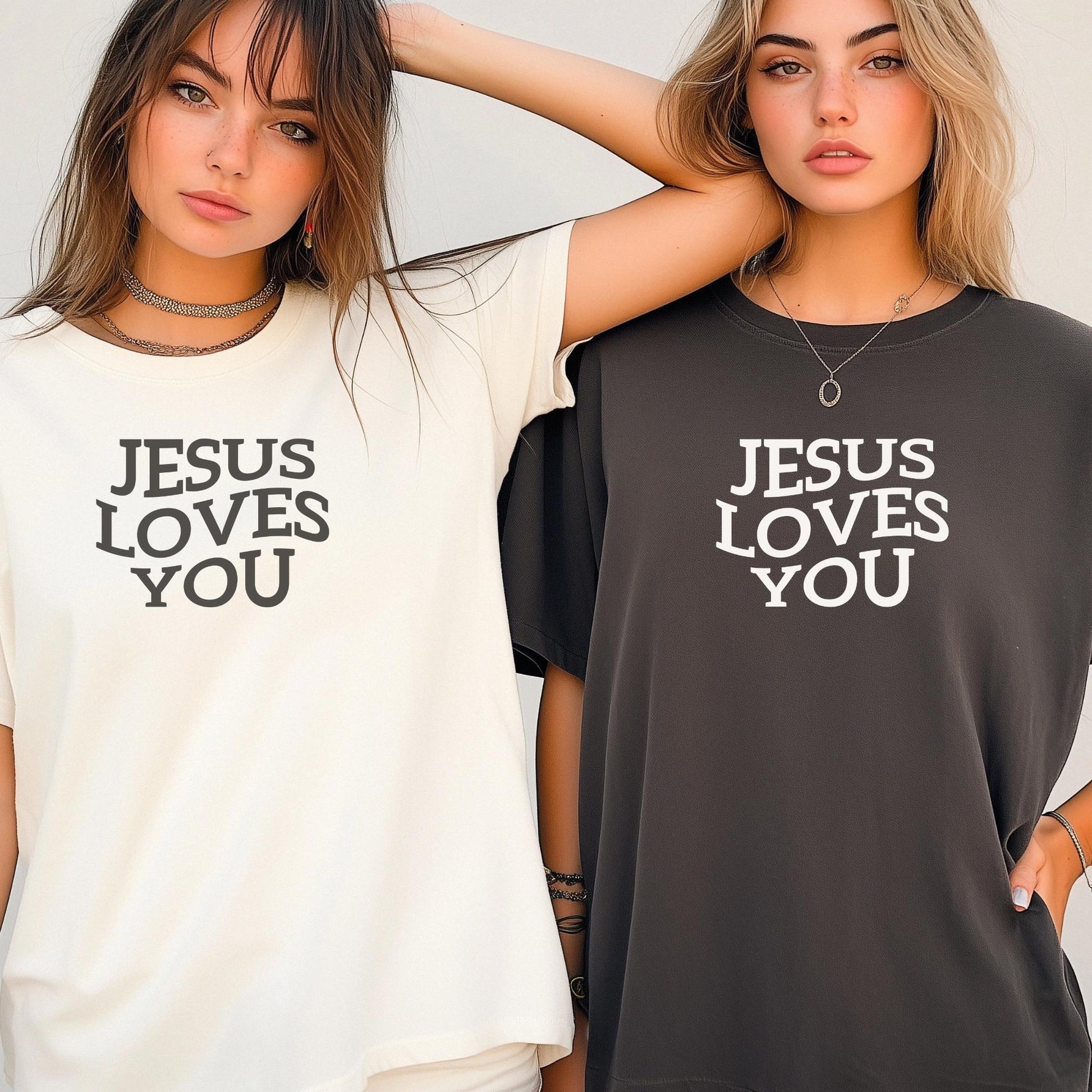 Christian Tee Jesus Loves You Shirt - Inspirational Religious Gift Idea for Women & Men Faith Apparel