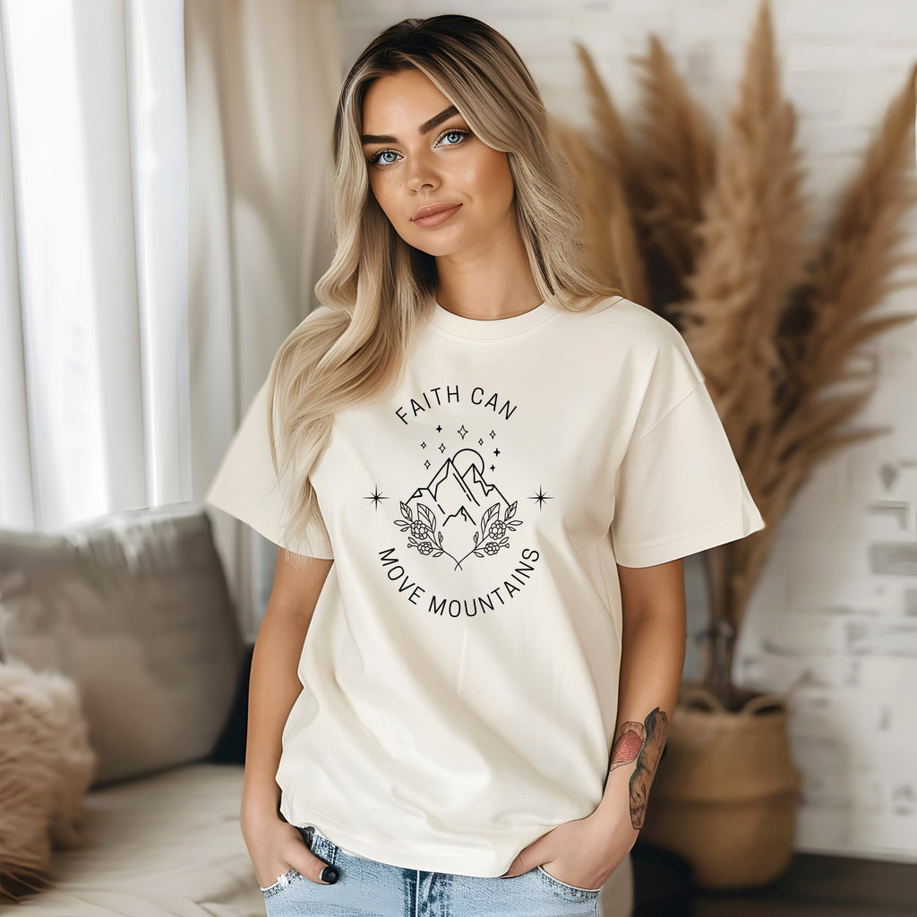 Faith Can Move Mountains Christian Shirt - Inspirational Tee for Believers