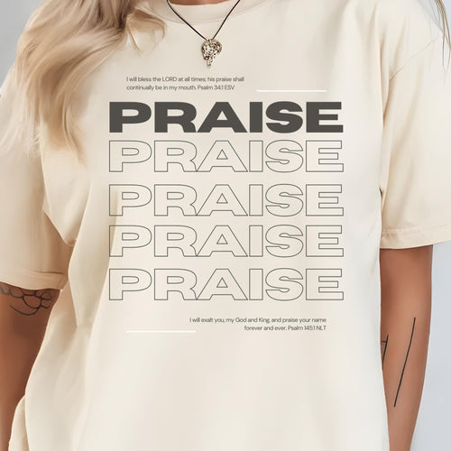 Christian Praise Tee Shirt - Inspirational Neutral Graphic Faith-Based Shirt for Men & Women, Bible Verse Christian Gift, Church Youth Group