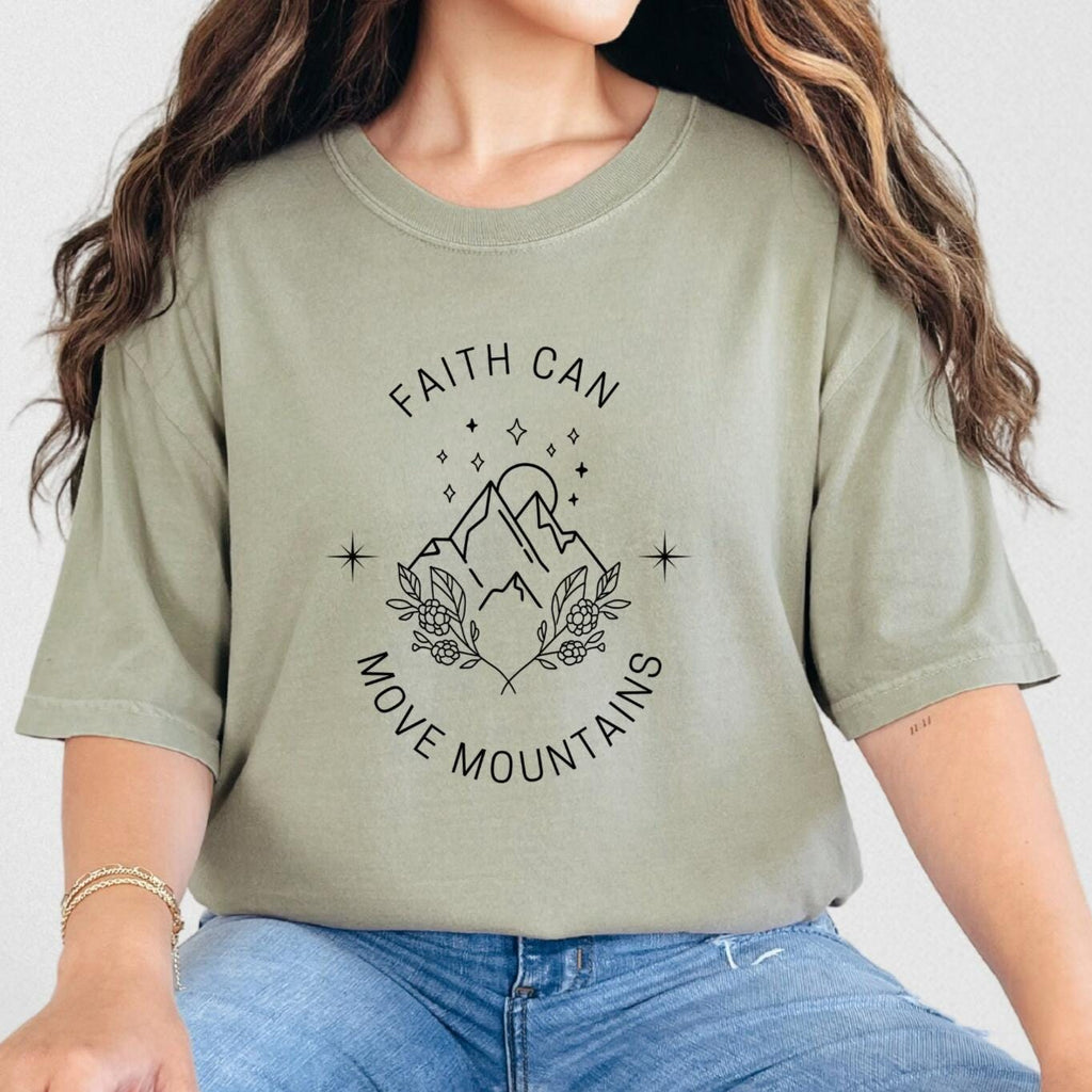 Faith Can Move Mountains Christian Shirt - Inspirational Tee for Believers