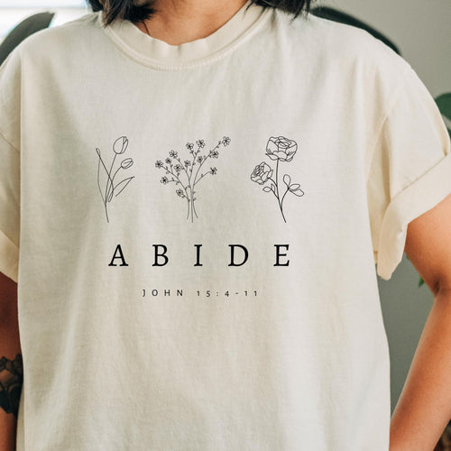 Abide Floral Christian Shirt - Faith-inspired Women's Top