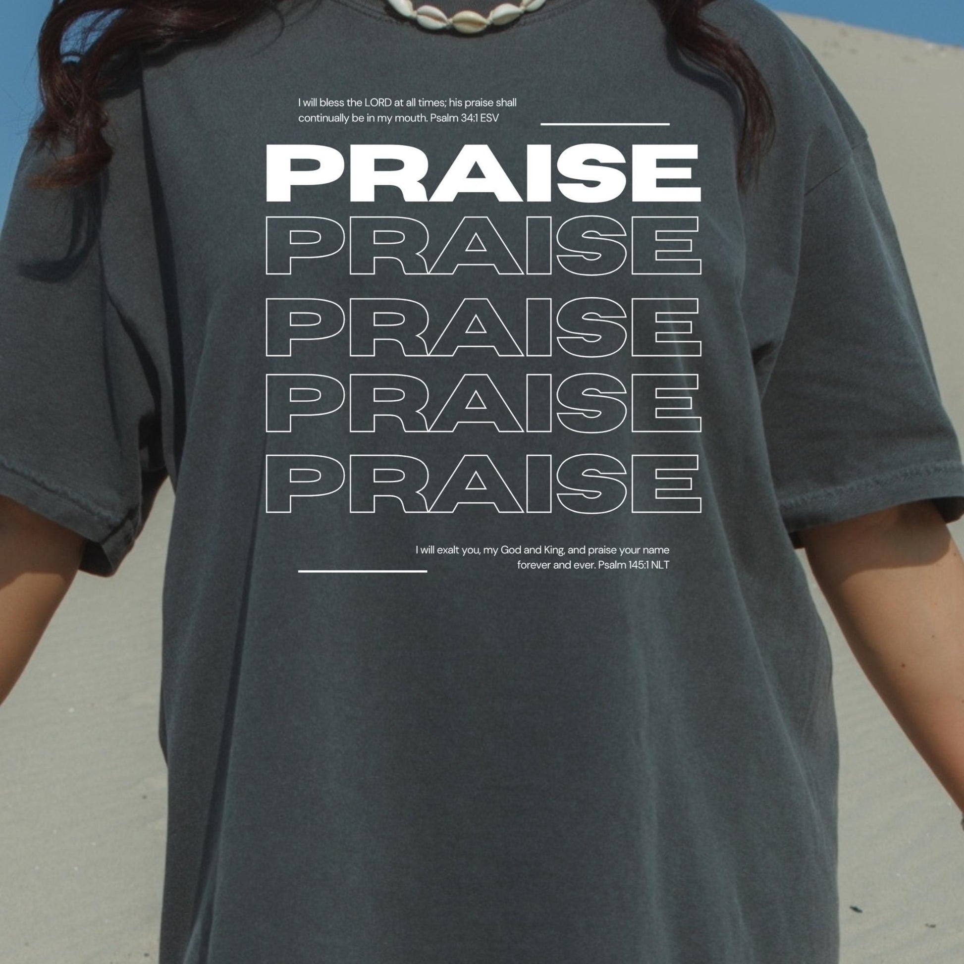 Christian Praise Tee Shirt - Inspirational Neutral Graphic Faith-Based Shirt for Men & Women, Bible Verse Christian Gift, Church Youth Group