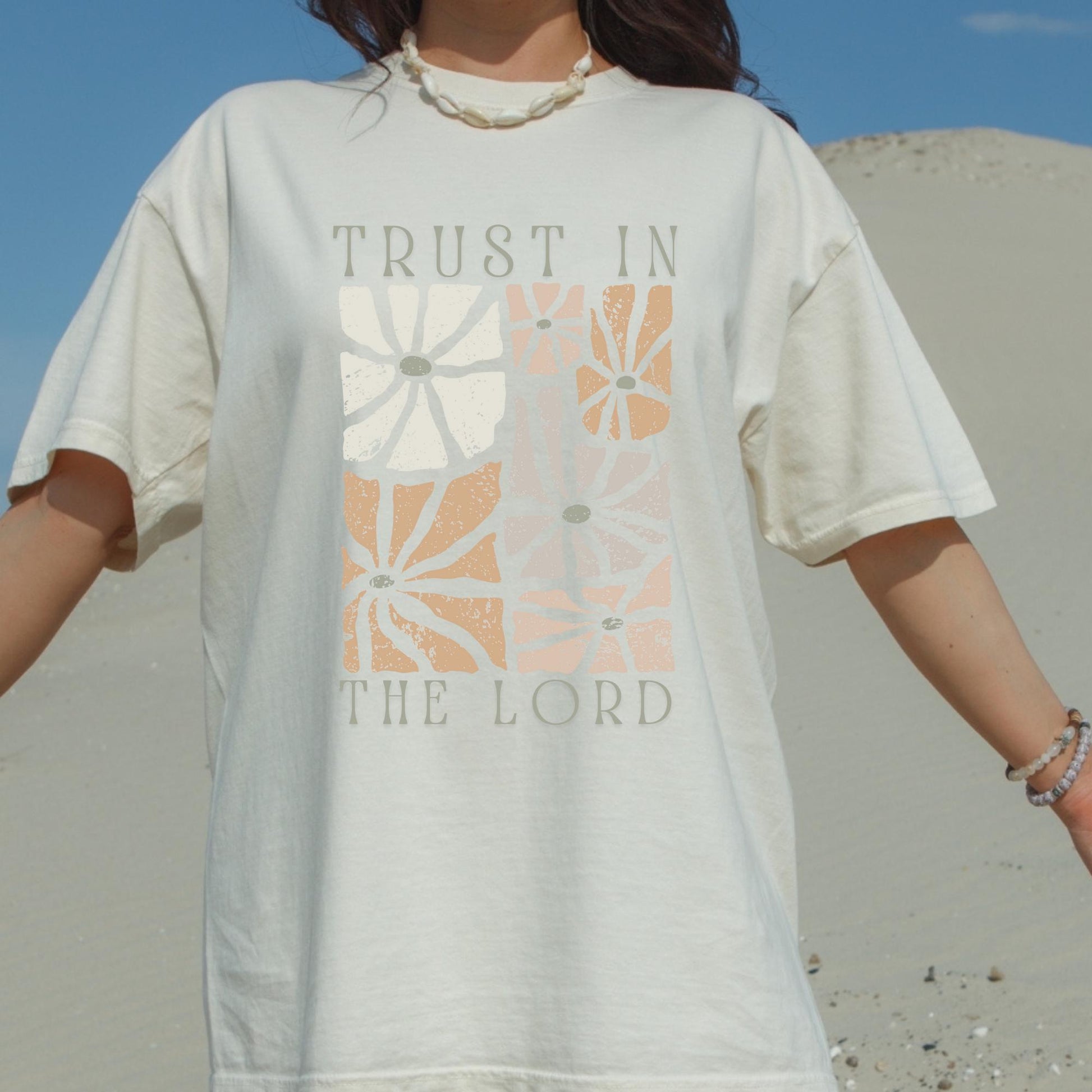 Trust in the Lord Floral Graphic Tee - Christian Faith Shirt