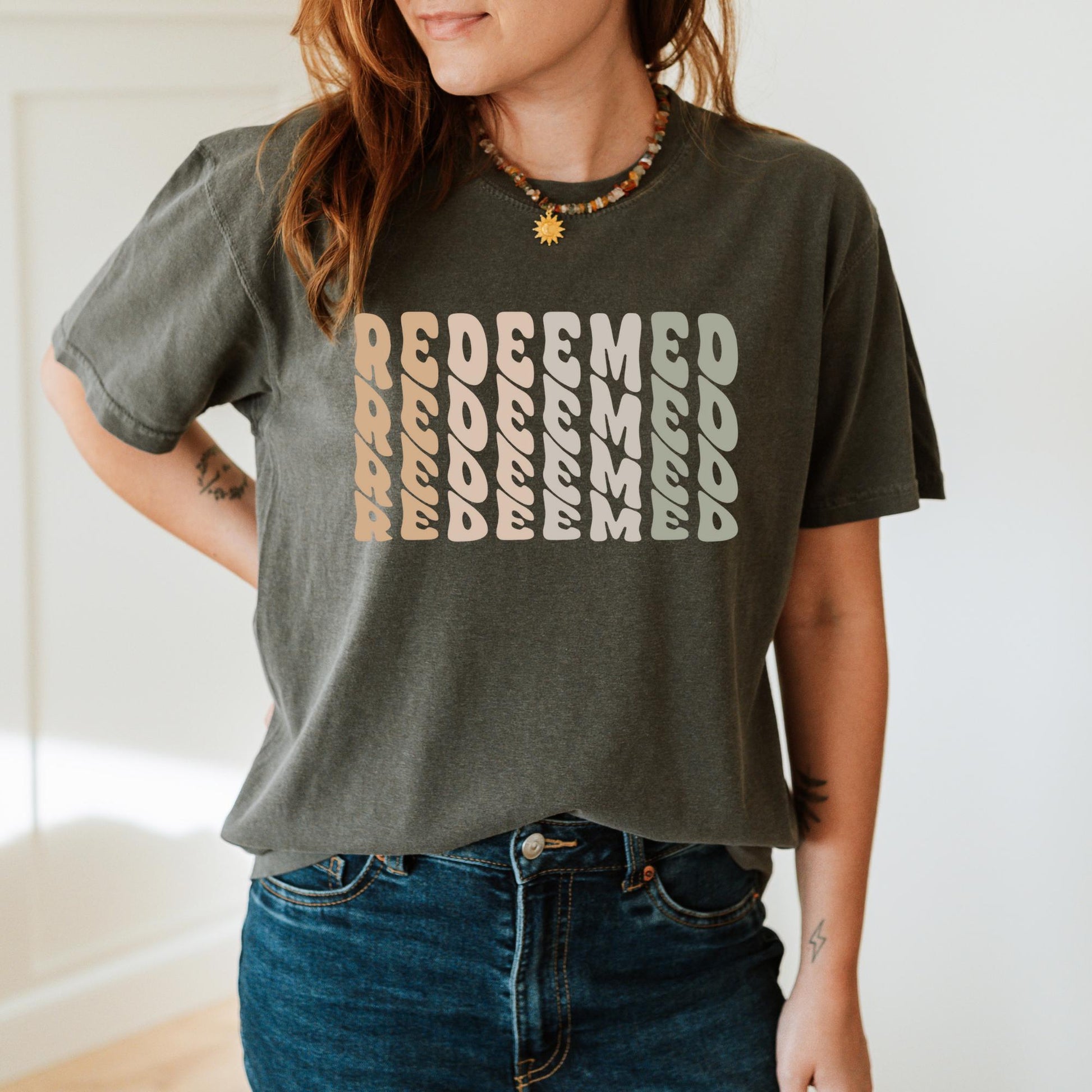 Christian Redeemed Shirt for Believers - Inspirational Faith Apparel, Christian Gifts, Religious T-Shirt, Spiritual Clothing for Men & Women